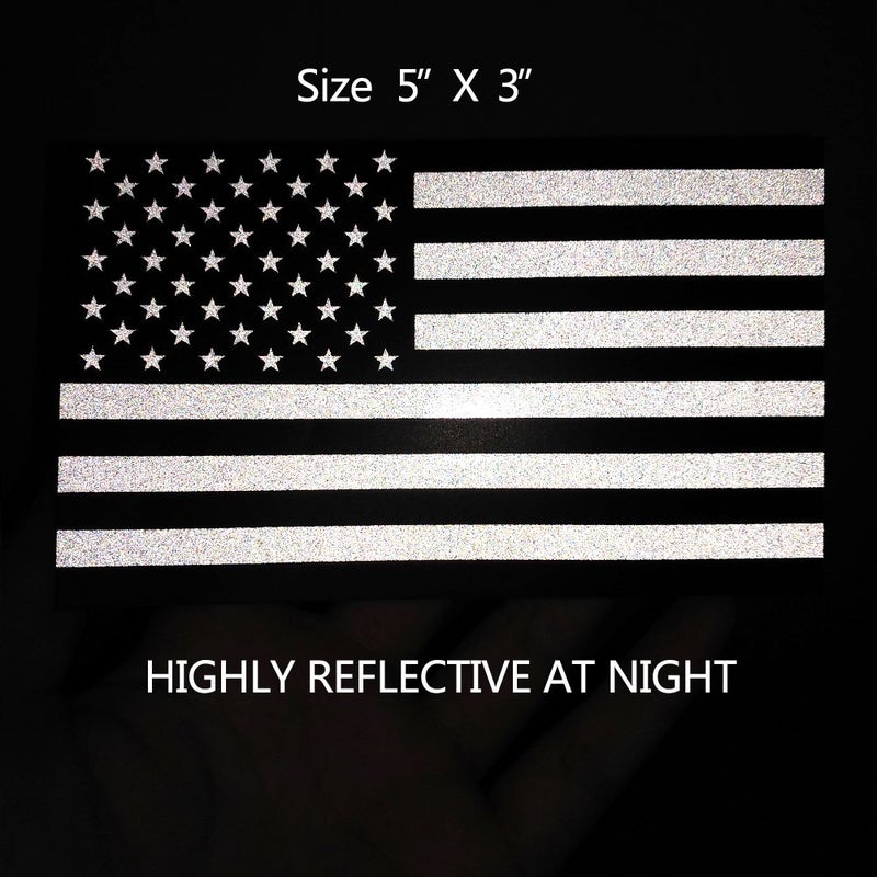 Creatrill Reflective Subdued American Flag Stickers 2 Pairs Bundle 3" X 5" Tactical Military Flag Reverse USA Decal for SUV, Hard Hat, Car Vinyl Window Bumper Decal Sticker - Image 4